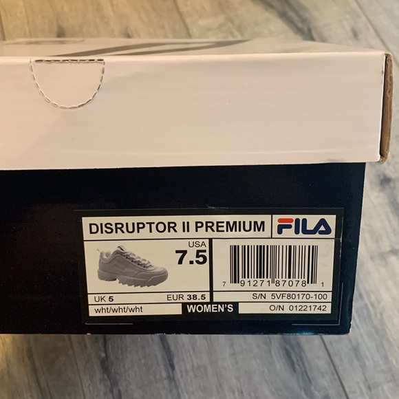 FILA Disruptor ll Premium white (7.5) with box - Picture 6 of 7